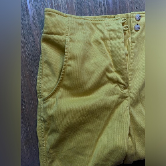 Anthropologie Maeve Yellow Cigarette Capri Pants Jeans size US10 - Picture 9 of 11